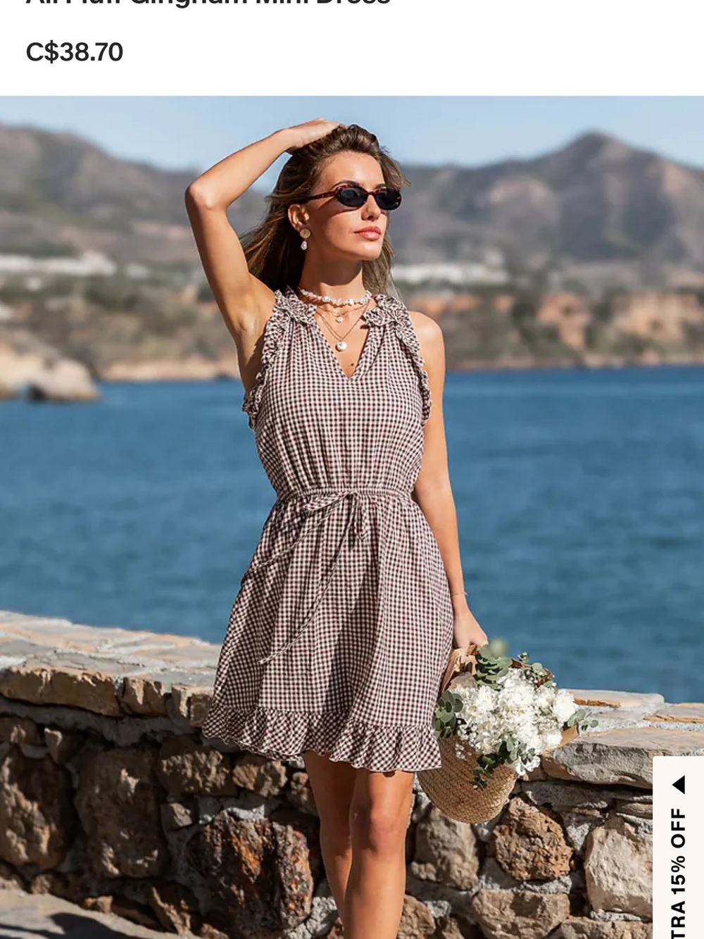 Cupshe Gingham Mini Dress